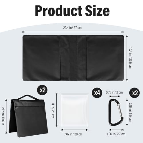 2 Packs Sandbags for Weight, Heavy Duty Sandbags - color: Black, size: 2 PCS