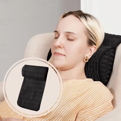 WdFour Headrest Memory Pillow, Support Cushions for Neck, Back or Leg for Sofas, Recliners, Office Chairs, Massage Chairs for Neck Pain Relief and Cervical Support. (Black, 13" Wx5.5 Lx3 D, 1PC) - color: Black, size: 13"Wx2.7"D