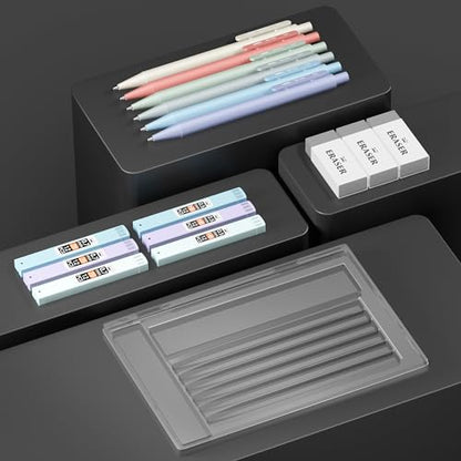 Mr. Pen- Pastel Mechanical Pencil Set with Lead Refills & Erasers, 6 Pack | 2 Sizes, 0.5 & 0.7mm, 6x Tubes HB & 2B Lead Refill, 3x Erasers for School Supplies, Note Taking, Drawing, Sketching, Office
