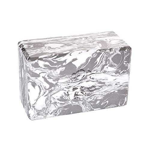 Hugger Mugger 4 in. Foam Yoga Block - Strong and Stable, Beveled Edges for Comfort, Most Favored Block Size, Helps with Alignment and Support in Many Poses - color: Storm
