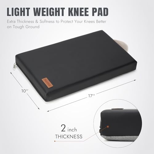 HappyPicnic Waterproof Garden Kneeling Pad, 2in Thick, Black, 1 Pack | Soft High-density Foam knee Support, with Handle, Easy to Clean, Non-slip, for Gardening, Yoga, Prayer, Housework, Exercise - color: Black