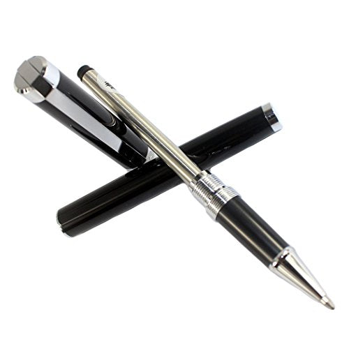 Gullor 155 slip glossy black rollerball pen with a silver pen clips - color: Black