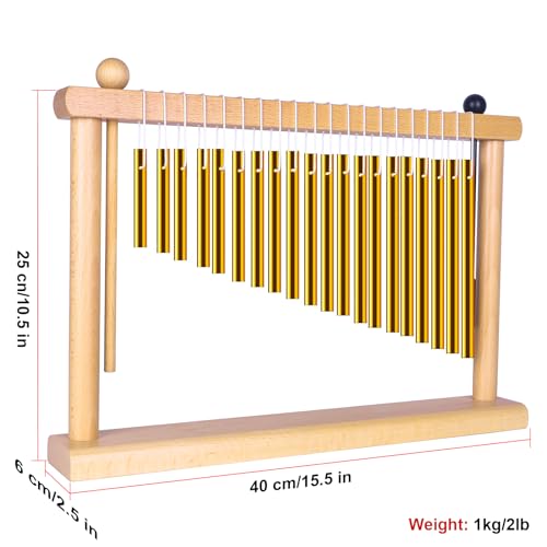 AKLOT Sound Healing Chimes Instrument Meditation 20 Note Chime Table Top Bar Chime Wind Chimes