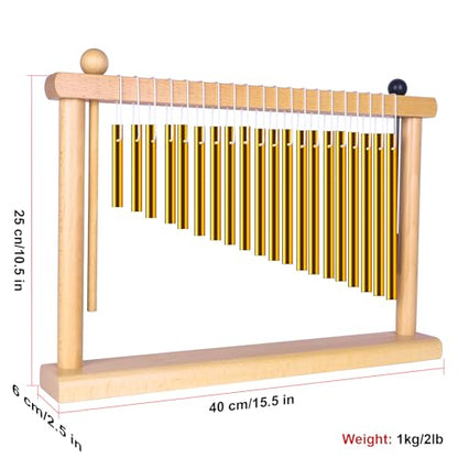AKLOT Sound Healing Chimes Instrument Meditation 20 Note Chime Table Top Bar Chime Wind Chimes