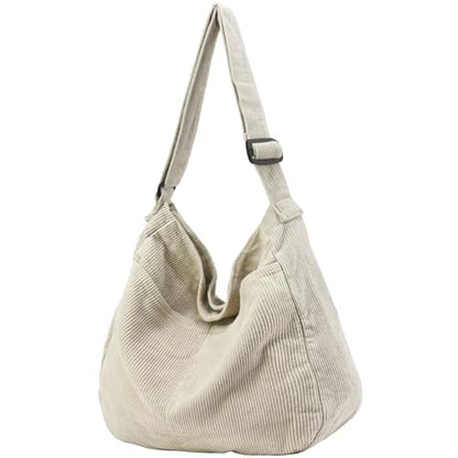 Canvas Tote Bag Casual Hobo Crossbody Shoulder Bag for Women and Men Large Purse Messenger Bag Travel Work - color: 2-white
