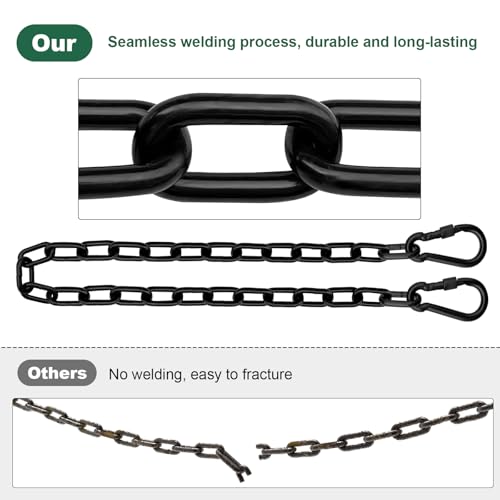 20 Inch Heavy Duty Swing Chain Kit with Automatic Locking Buckles, Galvanized Steel Hanging Chain, 660 LBS Load Capacity for Hammock, Swing Set, Aerial Yoga