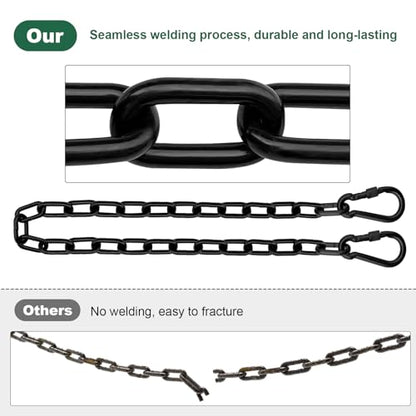 20 Inch Heavy Duty Swing Chain Kit with Automatic Locking Buckles, Galvanized Steel Hanging Chain, 660 LBS Load Capacity for Hammock, Swing Set, Aerial Yoga