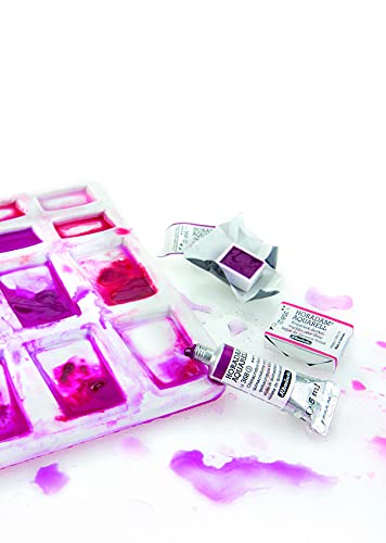 Schmincke - HORADAM AQUARELL Empty box 74 924 097, black metal box with mixing palette for individual filling with 24 x 1/2 or 12 x 1/1 cells - size: 8.8" x 2.8" x 0.9"