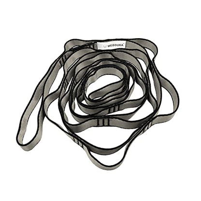 Aerial Yoga Hammock Daisy Chains Strap, Strong 22kN Adjustable with 10 Loops, No Stretch, Climbing Strap Nylon Chain Sling FOR Aerial Yoga,Swing, Hammock, Suspension, Exercise - color: Grey, size: 40"×0.79"
