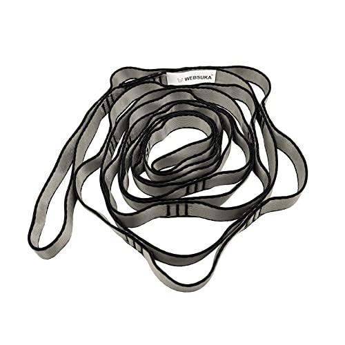 Aerial Yoga Hammock Daisy Chains Strap, Strong 22kN Adjustable with 10 Loops, No Stretch, Climbing Strap Nylon Chain Sling FOR Aerial Yoga,Swing, Hammock, Suspension, Exercise - color: Grey, size: 40"×0.79"