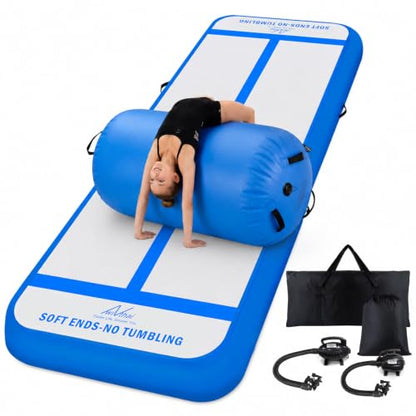 10FT Inflatable Gymnastics Tumbling Mat with 39.3 x 23.6 in Air Roller