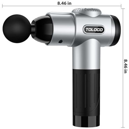 TOLOCO Massage Gun, Muscle Massage Gun Deep Tissue for Athletes with 10 Massage Heads, Electric Percussion Massager for Any Pain Relief, Fathers Day Dad Gifts, Silver - color: Silver
