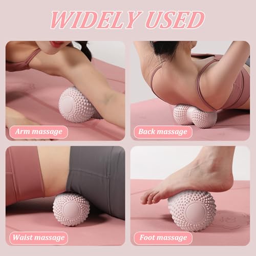 Peanut Massage Ball for Deep Tissue, Trigger Point Therapy, Myofascial Release – Double Lacrosse Foam Roller for Back, Neck, Foot, Muscle Relief, Yoga & Physical Recovery (Black) - color: Black