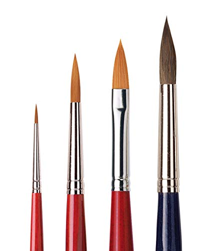 da Vinci Watercolor Series 4230 CosmoTop Spin Paint Brush Set, Synthetic, Multiple Sizes, 4 Brushes (Series 5530, 5584, 5580) - style: Cosmotop Mix + Spin Set