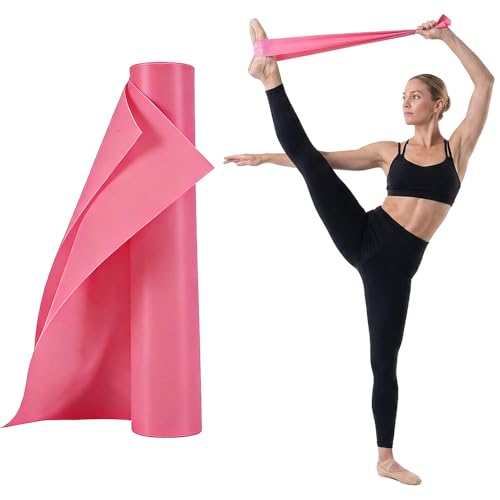 TPE Yoga Resistance Bands Flat Stretch Design Back Stretching Support for Yoga, Dance, Home Fitness and Flexibility Training - color: Pink