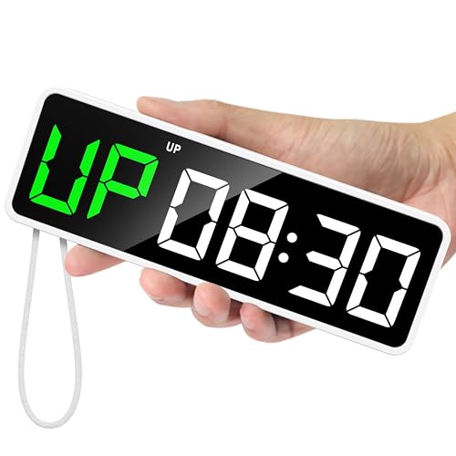 REACHER Portable Gym Timer Clock for Home Garage, Countdown/UP, Stopwatch, Workout Interval Timer with Powerful Battery, Strong Magnet, Adjustable Volume, Digital Fitness Crossfit Boxing HIIT