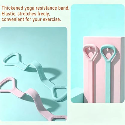 Figure 8 Resistance Band, Arm Back Shoulder Exercise Elastic Rope Stretch Fitness Band, Foot, Leg, Hand Stretcher, Arm Exerciser for Yoga Pilates Stretching Physical Therapy, Home Gym Workout - color: 블루.