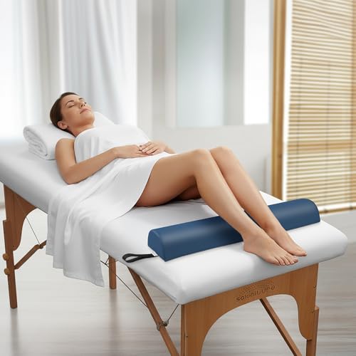 Saloniture Half Round Massage Table Bolster Pillow Pad - 26 x 6 x 3 Inch - Blue - color: Blue