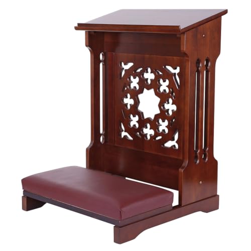 Solid Maple Folding Padded Kneeler, Walnut, Savona - color: Savona Walnut
