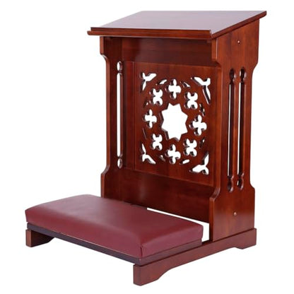 Solid Maple Folding Padded Kneeler, Walnut, Savona - color: Savona Walnut