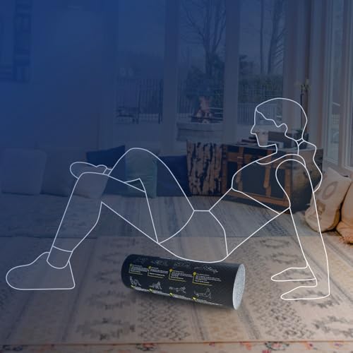 Foam Roller with Printed Exercises, 17.7'' x 6'' Lightweight EPE/PE
