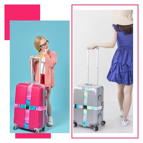 6 Pieces Luggage Straps Patterned Luggage Strap Suitcase Straps Luggage Belt Adjustable Travel Luggage Belt Strap with Quick Release Buckle, 2 inches Wide by 72 inches Long (Clouds Style) - style: Clouds Style