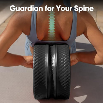 FitBeast Back Roller - Deep Tissue Massage Wheel, Yoga Wheel & Back Stretcher for Pain Relief (6''+9''+12'', Black)