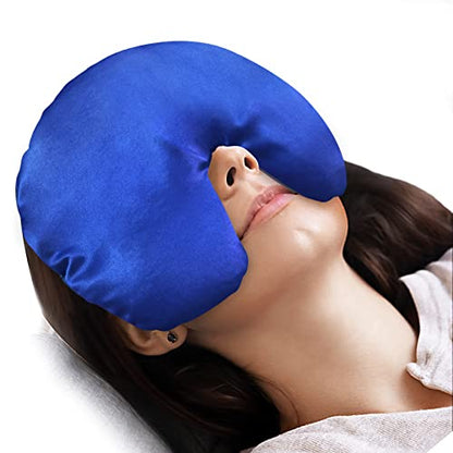 Atsuwell Sinus Mask Microwavable, Heated Eye Masks for Dry Eyes, Blue - color: Blue