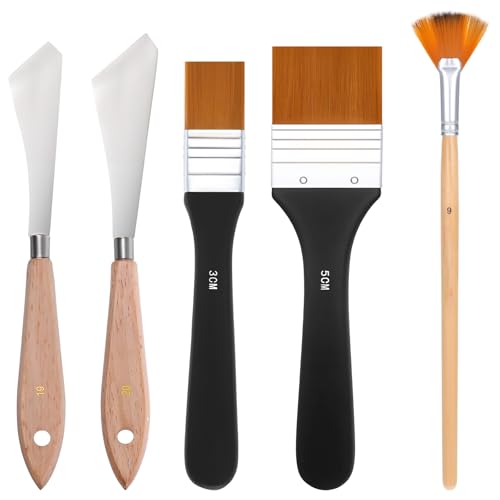 Giantree 5Pcs Painting Knife Set, Palette Knife Oil Paint Brushes Sets, Oil Painting Supplies Painting Kit, Pallet Knife Paint Knife Pallet Knife for Acrylic Paint for Oil Canvas Acrylic Painting