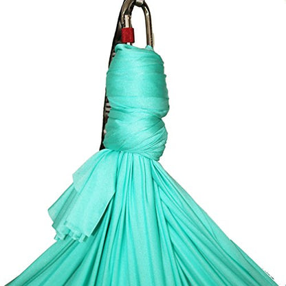 Aerial Yoga Hammock 5.5 Yards Yoga Swing Pilates Silk Home Gym Fitness Include hardware,Daisy Chain, Pose Guide - color: Seafoma Green