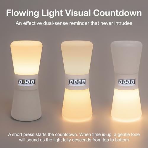 Rechargeable Digital Hourglass, LED Visual Timers, 1-99 Mins - color: Warm White