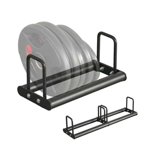 Weight Plate Rack - Modular Olympic Bumper Plate Rack 660 LBS | Heavy-duty welded steel holds up to 660 lbs, anti-pinch wide slots for easy plate changes, modular fit for Olympic bumpers