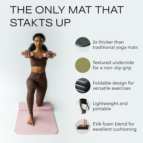Stakt The Original Foldable Yoga Mat - Non-Slip - color: Rosewater