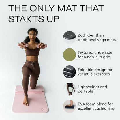 Stakt The Original Foldable Yoga Mat - Non-Slip - color: Rosewater