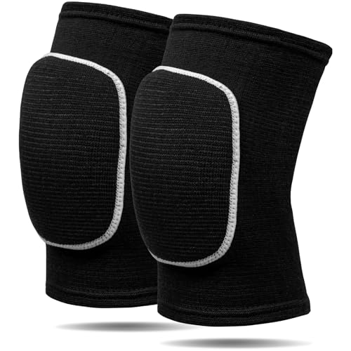 Volleyball Knee Pads for Dancers, RYBTB Soft Breathable Knee Pads for Men Women Kids Knees Protective, Knee Brace for Volleyball Football Dance Yoga Tennis Running Cycling Workout Climbing (Black White, Medium) - color: Black White, size: Medium