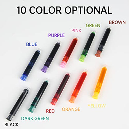 Calligraphy Pens Set 64pcs - Calligraphy Fountain Pen Set with 3 Fountain Pens, 7 Varied Nibs, 54 Ink Cartridges(10 Colors) - Writing, Drawing and Calligraphy Practice for beginner GC-F354