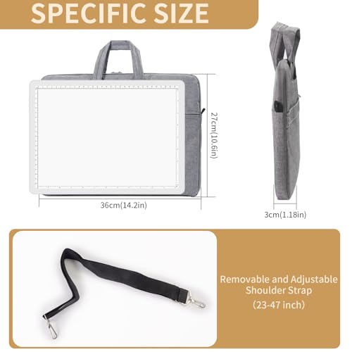 YINGWOND A4 Rechargeable Light Pad with Carry Bag,9000LUX Tracing Light Box Built-in 4000mAh Battery,Side Physical Buttons Magnetic Light Board for Diamond Painting Art Weeding Vinyl Drawing - style: Rechargeable A4 White with Bag