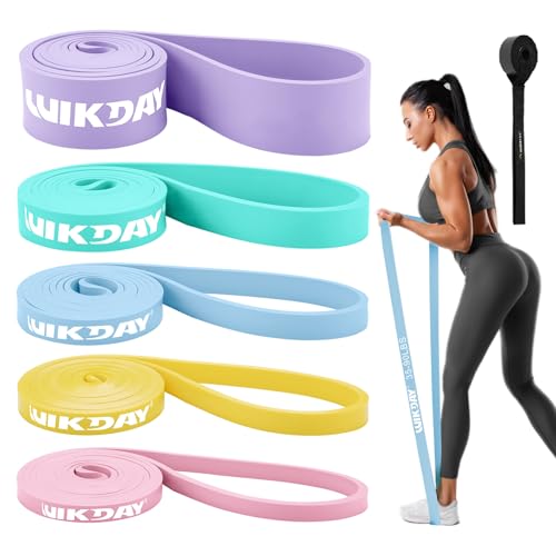WIKDAY Resistance Bands for Working Out, Exercise Bands, Workout Bands, Pull Up Assistance Bands for Body Stretching Training Physical Therapy Muscle Training for Men & Women - color: 11 Pastel Color, size: 8-100 lbs