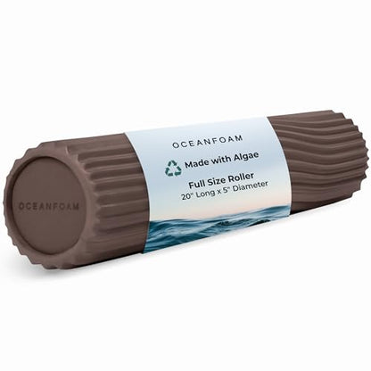Oceanfoam Tidal Roller - Espresso - Muscle Massage Foam Roller for Back Pain & Stretching - Firm and Ergonomic Wide Wave Textured - Yoga, Athletics, & Wellness - Full Size, 20" x 5" - color: Espresso