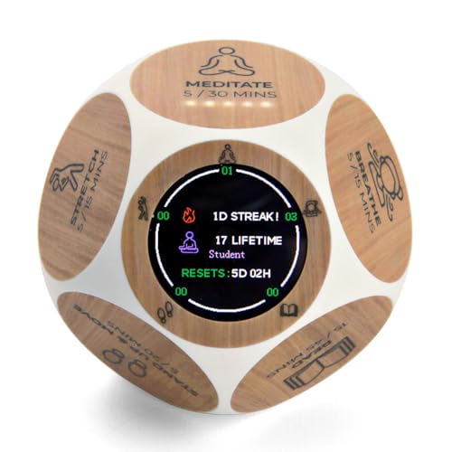 Mindsight Focused Activity Timer & Tracker | Promotes Work Life Balance & Productivity | Pomodoro 'Plus' w/ 5 Fixed timers + 5 curated Wellness Activities | Office Desk Accessory | Mindfulness | ADHD