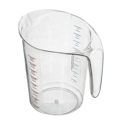 Restaurantware-Chef 101 4 Quart Measuring Jar, 1 Durable Measuring Beaker - Metric And Imperial Units, V-Shaped Spout, Clear Plastic Cup, Handle With Thumb-Grip, Tolerates Up To 248F - size: 9.50" × 7.25" × 9.50"
