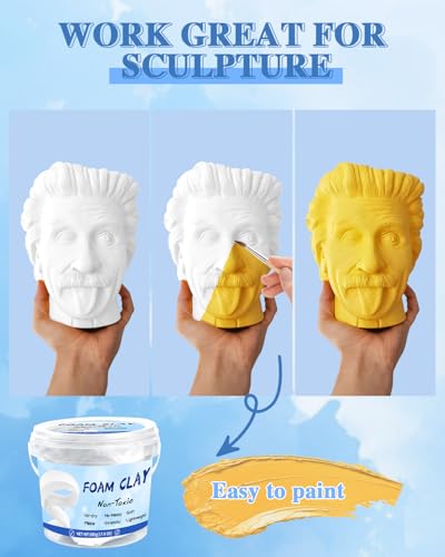 LEICHTEN 17.6oz Air Dry Foam Clay Safe Modeling Clay for Cosplay DIY Crafts | Non-Toxic Safe Air Dry Foam Clay, Lightweight Soft Modeling Clay for Cosplay, Art Crafts & DIY Handmade Projects