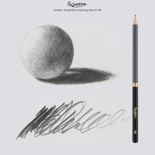 Cezanne Graphite Drawing Pencils Set - HB, Set of 12 Break-Resistant Graphite Lead, Easy-to-Sharpen Sketch Pencils, Master Artist Quality Graphite Pencils for Technical and Artistic Drawing - color: HB, size: Set of 12