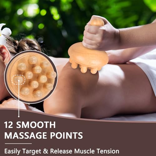 KintKita Wood Therapy Massage Tools, Anti Cellulite Massager Body Scraping Lymphatic Drainage Massager,Trigger Point Wood Therapy Gua Sha Tool for Body Sculpting,Back, Legs, Full Body Use - style: Wooden Massager
