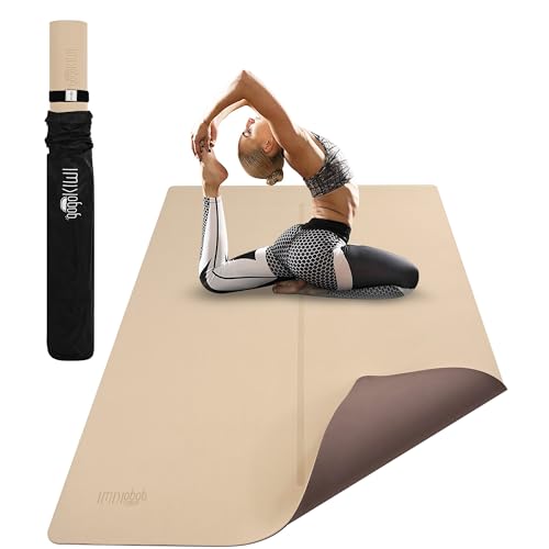 Gogokiwi Large Yoga Mat (6'x4') – 1/4" & 1/2" Thick Exercise Mats for Home Workout, Extra Wide Workout Mats for Home Gym, Yoga, Pilates, Stretching, Floor & More - color: Sand Beige, size: Standard (1/4 Inch Thick)
