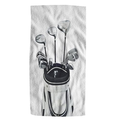 Pehede Golf Clubs Hand Towel Golf Clubs and White BagWhite Background Soft Guest Face Bath Towel Bathroom Decorations Thin Kitchen Tea Dish Towels 15 x 30 inch - color: Golf Clubs