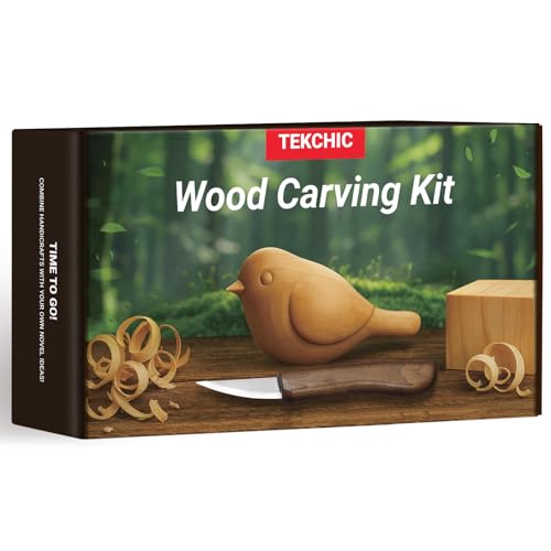 Wood Carving Kit, 13Pcs Whittling Kit with Carving Knives for Beginners | Bird DIY Whittling Knife Set with Leather Sheath, Woodworking Hobby Craft Kits for Adults & Kids, Meaningful Gift - color: Bird Wood Carving Kit
