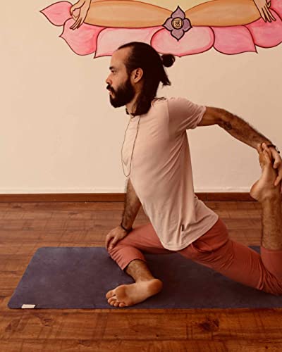 Travel Yoga Mat 1.5mm | Foldable, Lightweight Mat | Use for Travel, Backpacking, Yoga Retreat, Outdoors, Gym, Pilates, Machine Washable, Eco-Friendly - color: Space