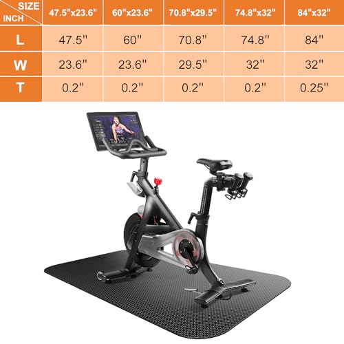 Bike Mat,Treadmill Mat for Carpet,Mats for Elliptical Machine Walking Pad | Stationary Bike Mat,Treadmill Mat for Hardwood Floors,For Exercise Bike,Exercise Equipment Indoor Cycles,Rowing Elliptical - color: 23.6" X 47.3"