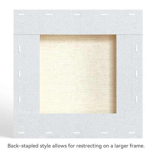PHOENIX 8x8 Inch 4 Pack Gallery Canvas - 1.5 in Thick Small Square Canvases for Painting - Deep Edge 100% Cotton 11 Oz. Gesso Primed White Blank Professional Canvas Oil & Acrylic Paints - size: 8"x8", style: Gallery